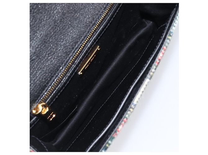 Bolsa de Ombro Miu Miu Bijoux Wool Red Gold Auth ka6640V - vista 21
