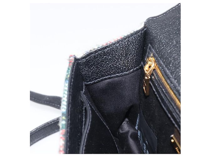 Bolsa de Ombro Miu Miu Bijoux Wool Red Gold Auth ka6640V - vista 23