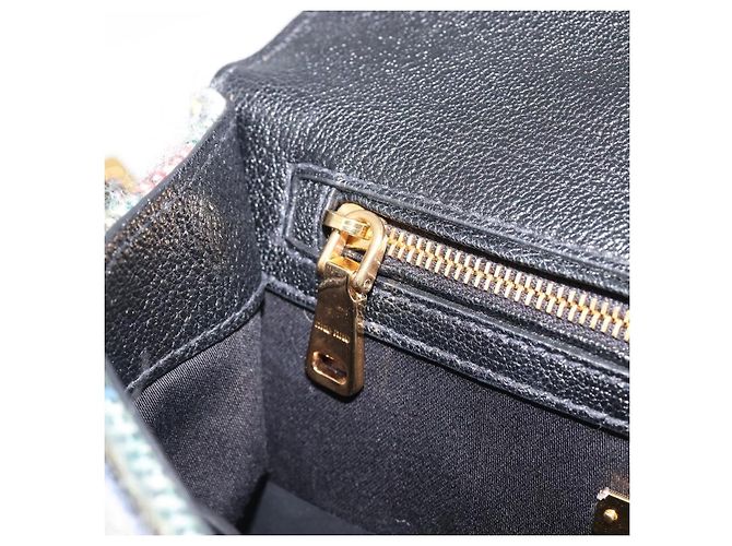 Bolsa de Ombro Miu Miu Bijoux Wool Red Gold Auth ka6640V - vista 24