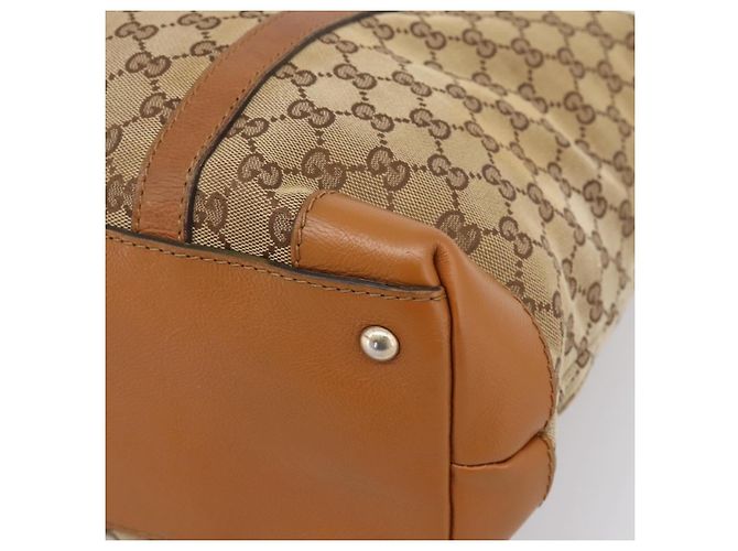 Borsa Tote GUCCI GG Canvas Beige Gold 257031 Auth ep16406 D'oro - vista 10