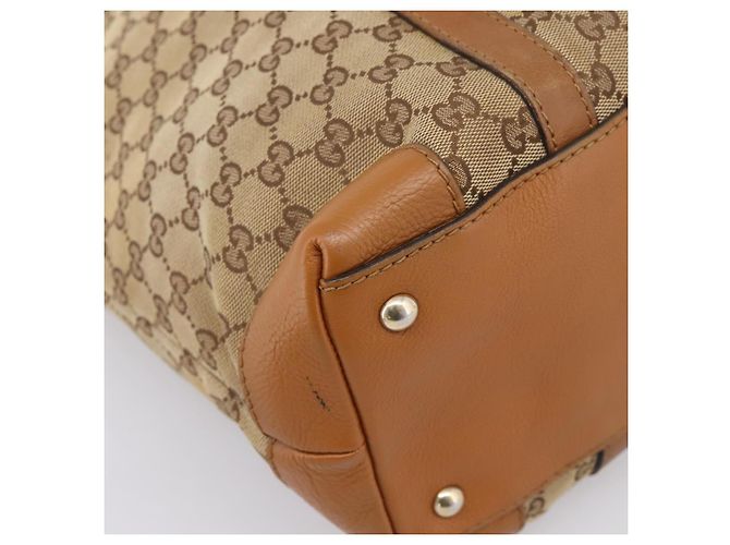 Borsa Tote GUCCI GG Canvas Beige Gold 257031 Auth ep16406 D'oro - vista 11