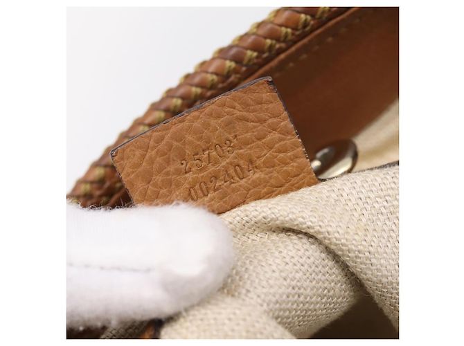 Borsa Tote GUCCI GG Canvas Beige Gold 257031 Auth ep16406 D'oro - vista 21