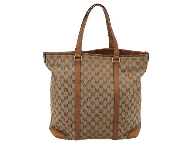 Borsa Tote GUCCI GG Canvas Beige Gold 257031 Auth ep16406 D'oro - vista 3