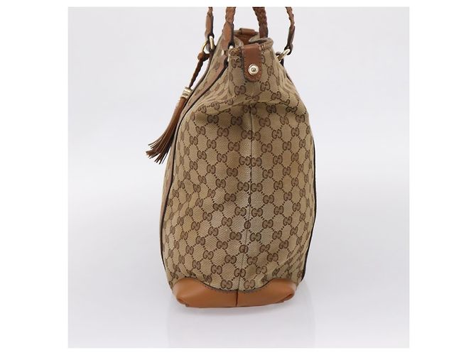 Borsa Tote GUCCI GG Canvas Beige Gold 257031 Auth ep16406 D'oro - vista 5