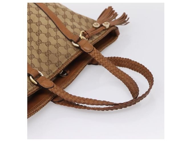 Borsa Tote GUCCI GG Canvas Beige Gold 257031 Auth ep16406 D'oro - vista 7