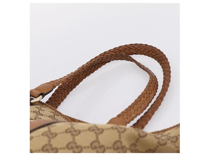 Borsa Tote GUCCI GG Canvas Beige Gold 257031 Auth ep16406 D'oro - vista 8