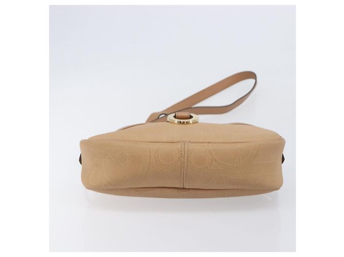 Borsa a tracolla ovale Christian Dior Trotter Canvas PVC Beige Gold Auth ki6915A - vista 12