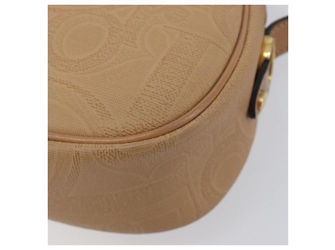 Borsa a tracolla ovale Christian Dior Trotter Canvas PVC Beige Gold Auth ki6915A - vista 13