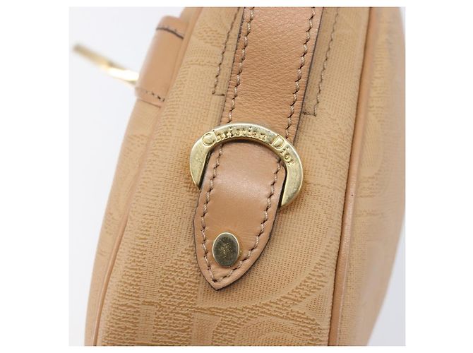 Borsa a tracolla ovale Christian Dior Trotter Canvas PVC Beige Gold Auth ki6915A - vista 17