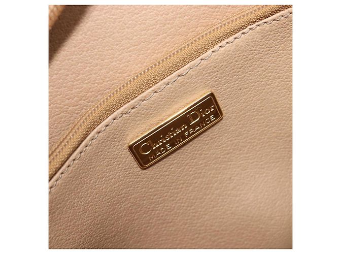 Borsa a tracolla ovale Christian Dior Trotter Canvas PVC Beige Gold Auth ki6915A - vista 20