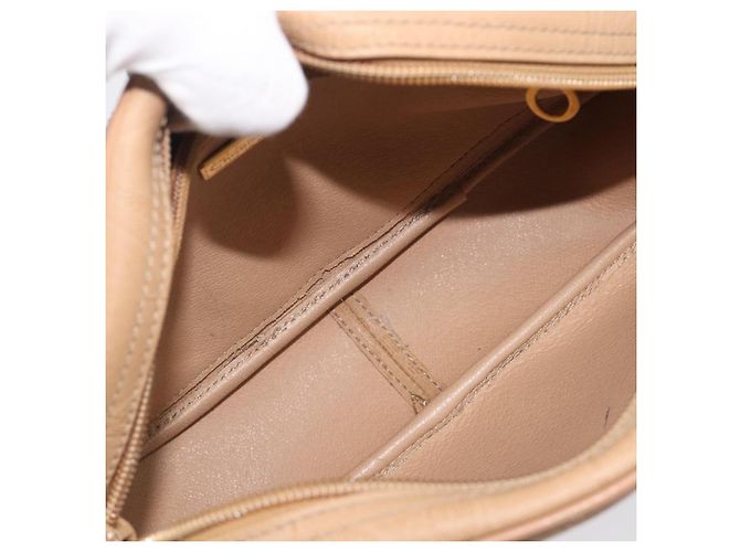 Borsa a tracolla ovale Christian Dior Trotter Canvas PVC Beige Gold Auth ki6915A - vista 21