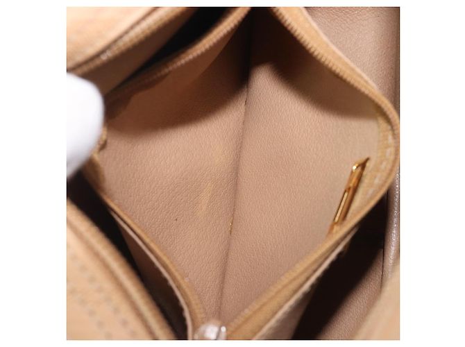 Borsa a tracolla ovale Christian Dior Trotter Canvas PVC Beige Gold Auth ki6915A - vista 25