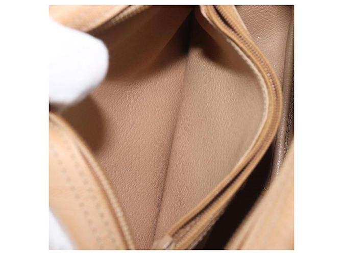 Borsa a tracolla ovale Christian Dior Trotter Canvas PVC Beige Gold Auth ki6915A - vista 26