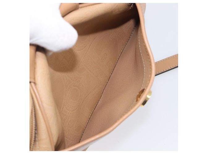Borsa a tracolla ovale Christian Dior Trotter Canvas PVC Beige Gold Auth ki6915A - vista 27