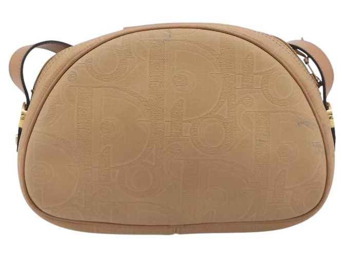 Borsa a tracolla ovale Christian Dior Trotter Canvas PVC Beige Gold Auth ki6915A - vista 3