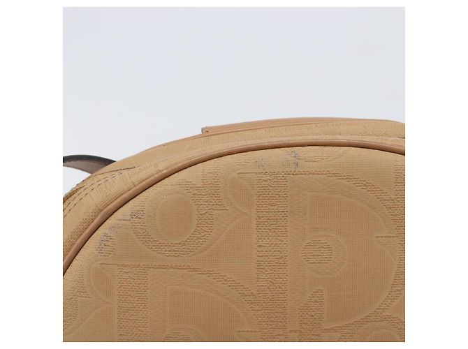 Borsa a tracolla ovale Christian Dior Trotter Canvas PVC Beige Gold Auth ki6915A - vista 4