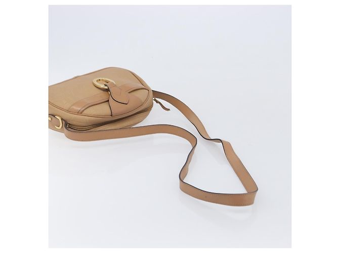 Borsa a tracolla ovale Christian Dior Trotter Canvas PVC Beige Gold Auth ki6915A - vista 9