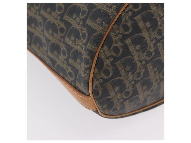 Bolso de hombro Christian Dior Trotter Canvas PVC Navy Gold Auth 203833 Dorado Azul marino - vista 13
