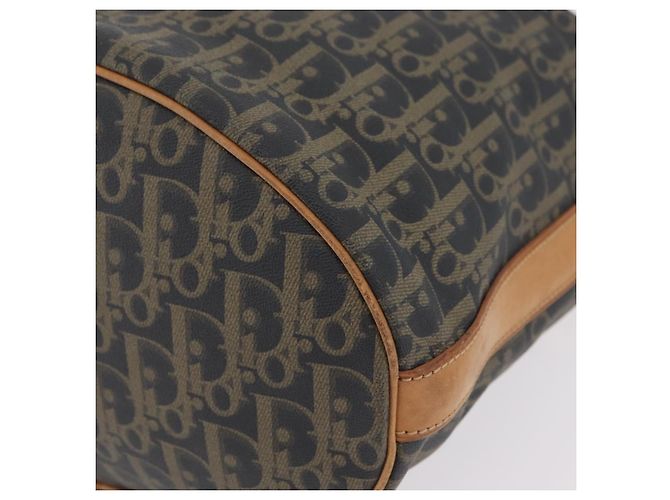 Bolso de hombro Christian Dior Trotter Canvas PVC Navy Gold Auth 203833 Dorado Azul marino - vista 14