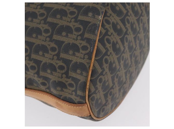 Bolso de hombro Christian Dior Trotter Canvas PVC Navy Gold Auth 203833 Dorado Azul marino - vista 15