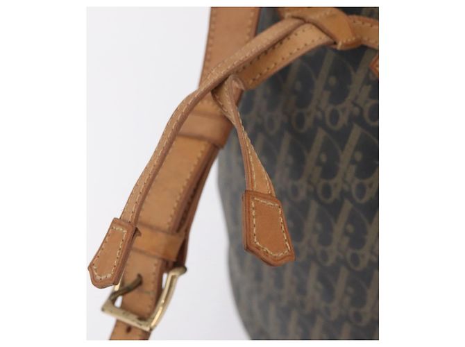 Bolso de hombro Christian Dior Trotter Canvas PVC Navy Gold Auth 203833 Dorado Azul marino - vista 17
