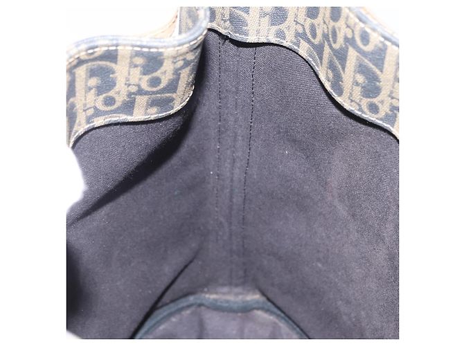 Bolso de hombro Christian Dior Trotter Canvas PVC Navy Gold Auth 203833 Dorado Azul marino - vista 24