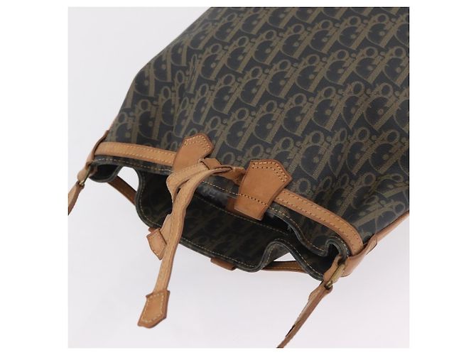 Bolso de hombro Christian Dior Trotter Canvas PVC Navy Gold Auth 203833 Dorado Azul marino - vista 7
