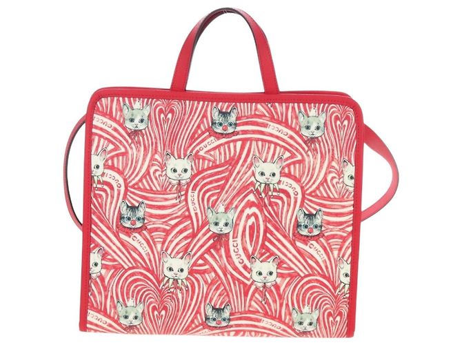 GUCCI x Higuchi Yuuko Handtasche PVC 2way Rot 630542 Auth 167781SM - Ansicht 2