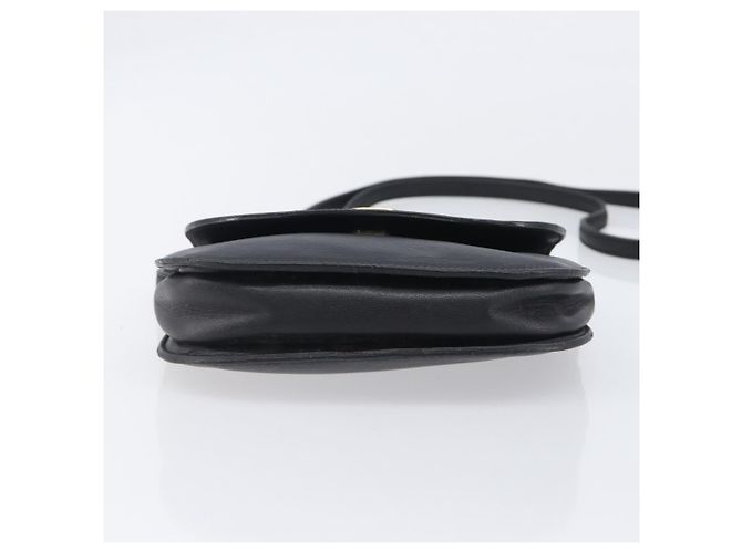 Céline Bolsa de ombro bucket CELINE Sangle em couro preto e dourado Auth ep16425 - vista 10
