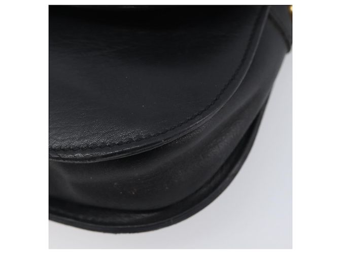 Céline Bolsa de ombro bucket CELINE Sangle em couro preto e dourado Auth ep16425 - vista 11