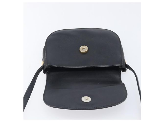 Céline Bolsa de ombro bucket CELINE Sangle em couro preto e dourado Auth ep16425 - vista 17