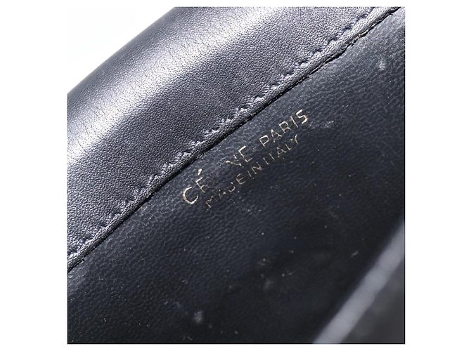 Céline Bolsa de ombro bucket CELINE Sangle em couro preto e dourado Auth ep16425 - vista 18