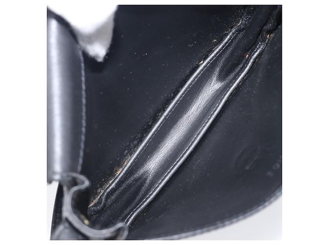 Céline Bolsa de ombro bucket CELINE Sangle em couro preto e dourado Auth ep16425 - vista 19