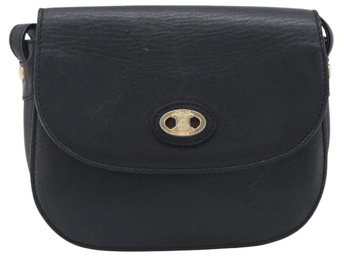 Céline Bolsa de ombro bucket CELINE Sangle em couro preto e dourado Auth ep16425 - vista 2