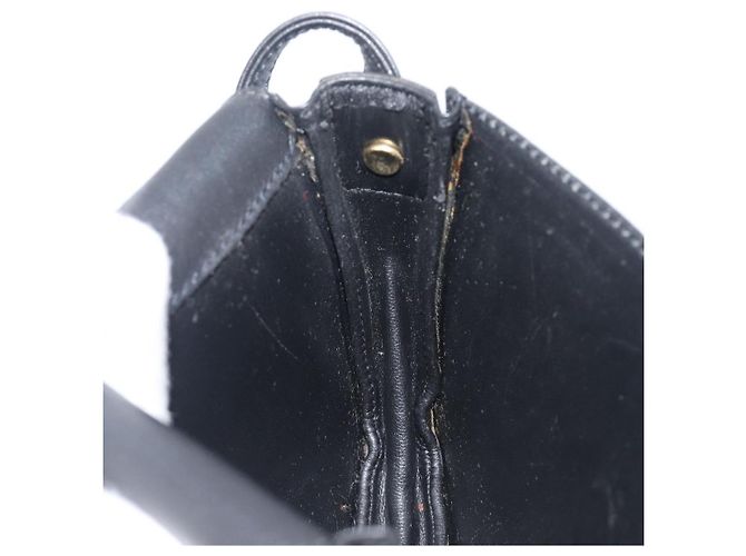Céline Bolsa de ombro bucket CELINE Sangle em couro preto e dourado Auth ep16425 - vista 20