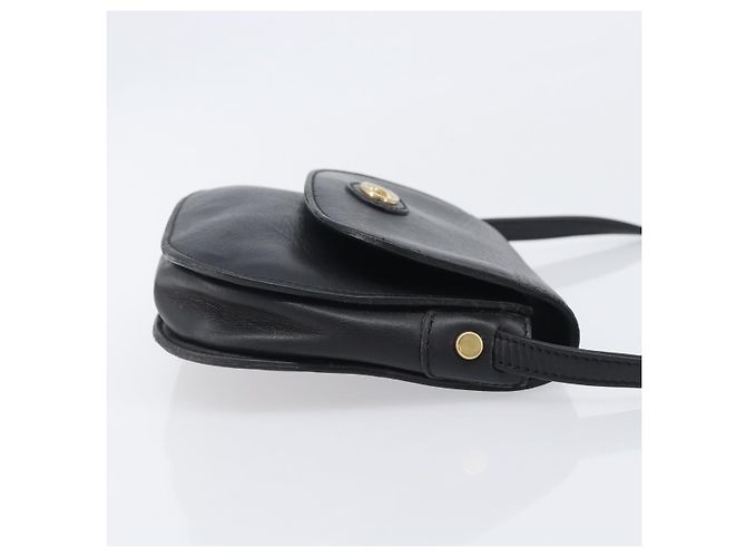 Céline Bolsa de ombro bucket CELINE Sangle em couro preto e dourado Auth ep16425 - vista 4