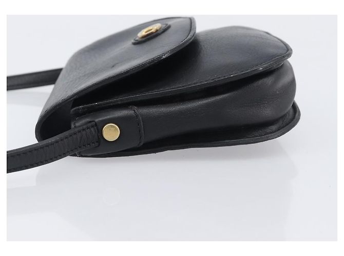 Céline Bolsa de ombro bucket CELINE Sangle em couro preto e dourado Auth ep16425 - vista 5