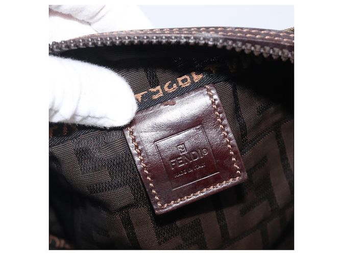 FENDI Zucca Canvas Clutch Tasche Schwarz Braun Auth 208796A - Ansicht 14