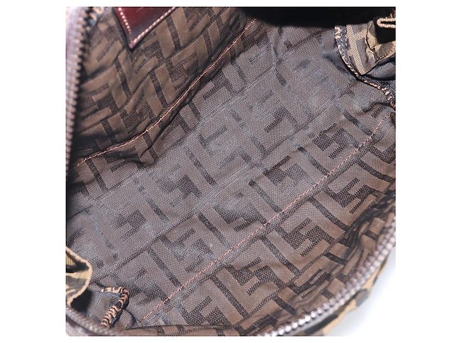 FENDI Zucca Canvas Clutch Tasche Schwarz Braun Auth 208796A - Ansicht 15