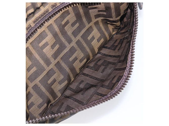 FENDI Zucca Canvas Clutch Tasche Schwarz Braun Auth 208796A - Ansicht 19