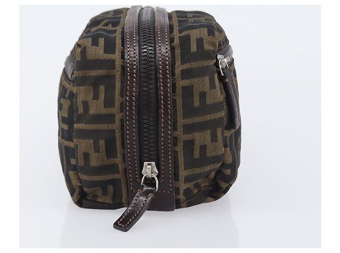 FENDI Zucca Canvas Clutch Tasche Schwarz Braun Auth 208796A - Ansicht 5