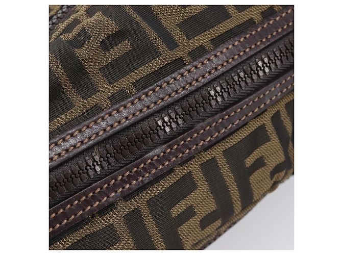 FENDI Zucca Canvas Clutch Tasche Schwarz Braun Auth 208796A - Ansicht 7
