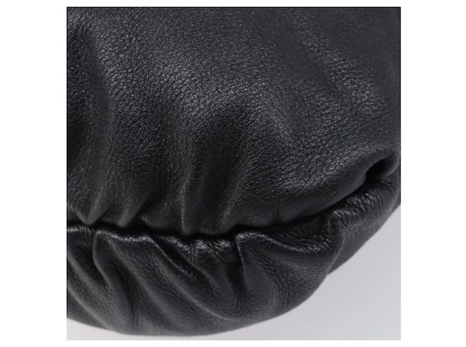 Borsa a tracolla GUCCI Bamboo in pelle nera e argento 232930 Auth 205316A Nero - vista 10