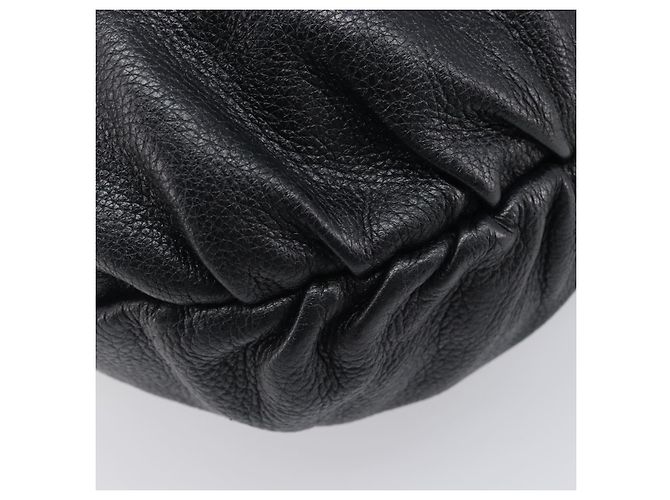 Borsa a tracolla GUCCI Bamboo in pelle nera e argento 232930 Auth 205316A Nero - vista 11