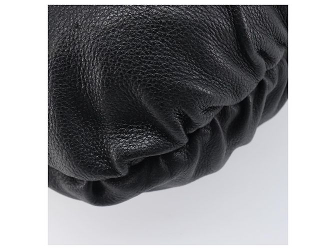 Borsa a tracolla GUCCI Bamboo in pelle nera e argento 232930 Auth 205316A Nero - vista 13