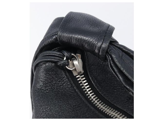Borsa a tracolla GUCCI Bamboo in pelle nera e argento 232930 Auth 205316A Nero - vista 18