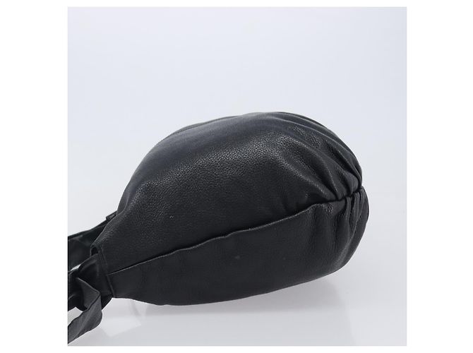 Borsa a tracolla GUCCI Bamboo in pelle nera e argento 232930 Auth 205316A Nero - vista 5