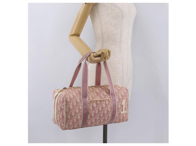 Borsa a mano Christian Dior Trotter PVC Rosa Argento Auth mr2982 - vista 28