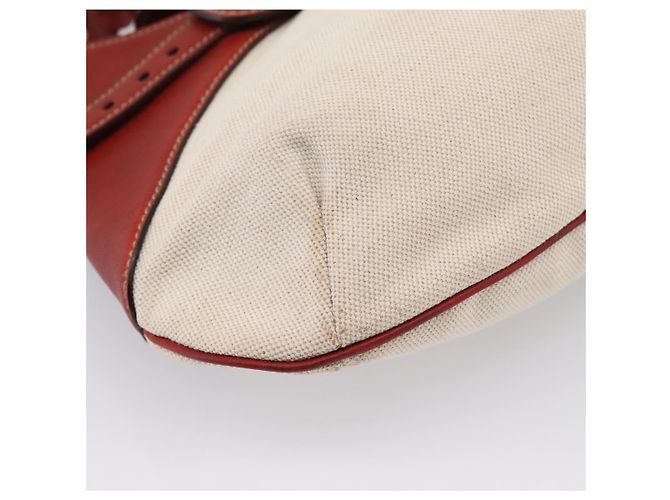 Borsa a tracolla GUCCI Horsebit Canvas Ivory Gold 137592 Auth BA15852A - vista 11