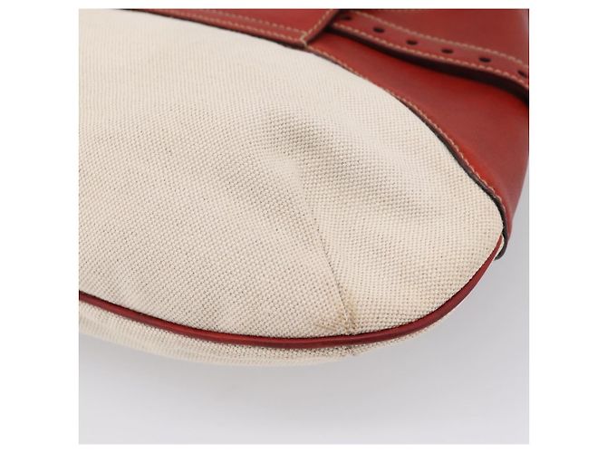 Borsa a tracolla GUCCI Horsebit Canvas Ivory Gold 137592 Auth BA15852A - vista 12